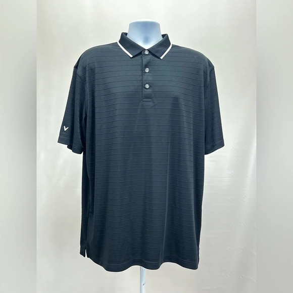 CALLAWAY Opti-Dri Men’s Black with white trim golf polo size XL.‎ - Picture 1 of 12